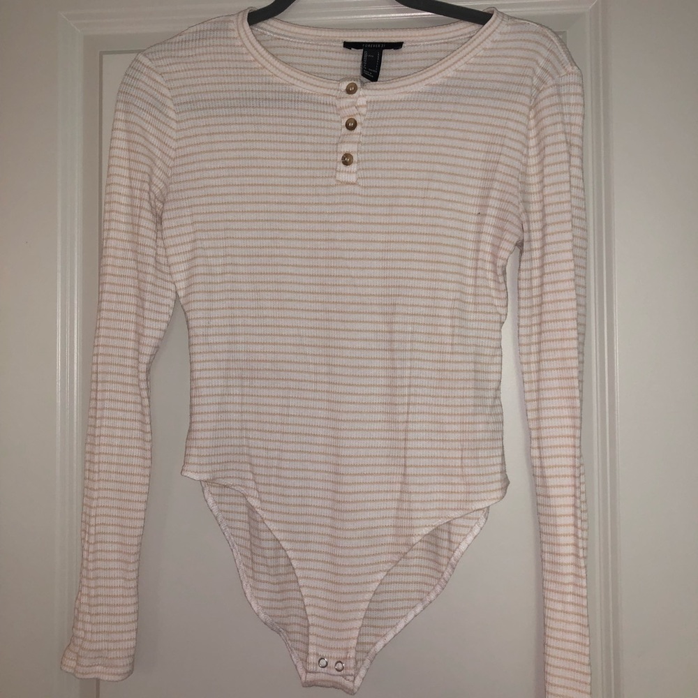 Long Sleeve Striped Bodysuit